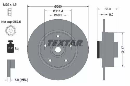 2x Textar Rear Solid Brake Discs Pair For Renault Samsung Fluence Megane Sm3