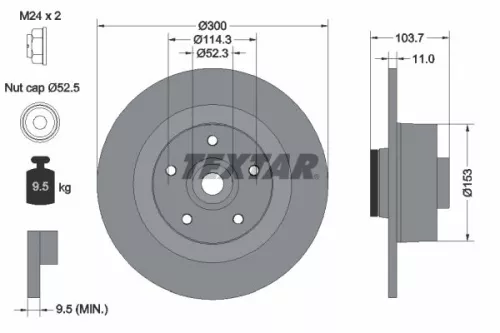 2x Textar Rear Solid Brake Discs Pair For Renault Laguna