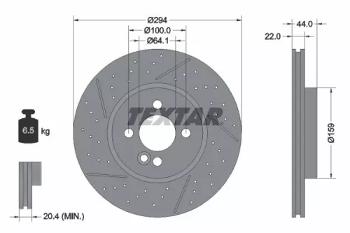 2x Textar Front Perforated Brake Discs Pair For Mini Mini Mini Clubman