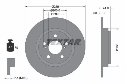 2x Textar Rear Solid Brake Discs Pair For Toyota Urban Cruiser
