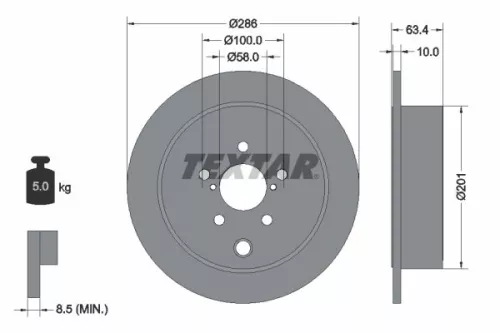 2x Textar Rear Solid Brake Discs Pair For Scion Subaru Toyota Brz Exiga Forester