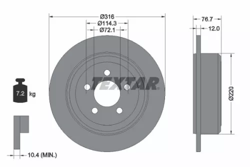 2x Textar Rear Solid Brake Discs Pair For Dodge Jeep Cherokee Nitro
