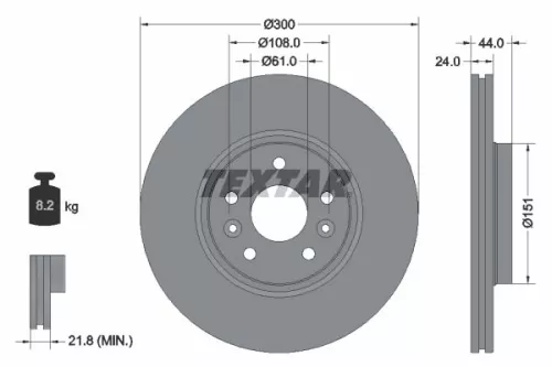 2x Textar Front Vented Brake Discs Pair For Renault Grand Scénic Scénic
