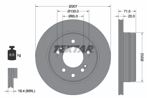 2x Textar Rear Vented Brake Discs Pair For Ssangyong Rodius Stavic