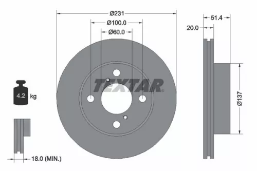 2x Textar Front Vented Brake Discs Pair For Maruti Suzuki Nissan Suzuki A-star A