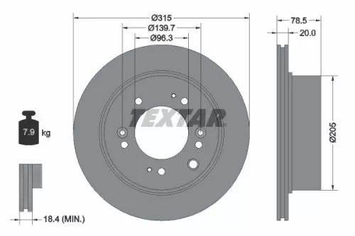2x Textar Rear Vented Brake Discs Pair For Kia Sorento