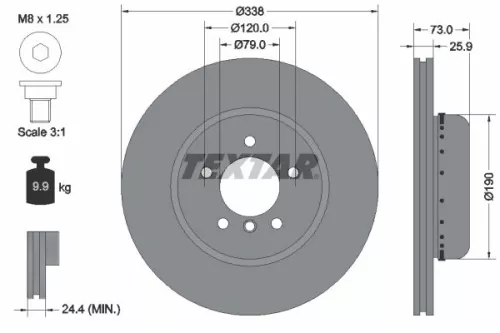2x Textar Front Two-part Brake Disc Brake Discs Pair For Bmw 1 Series