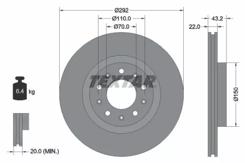 2x Textar Rear Vented Brake Discs Pair For Alfa Romeo 159 Brera Giulia Spider St