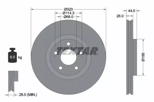2x Textar Front Vented Brake Discs Pair For Nissan Nissan (Dfac) Renault Samsung