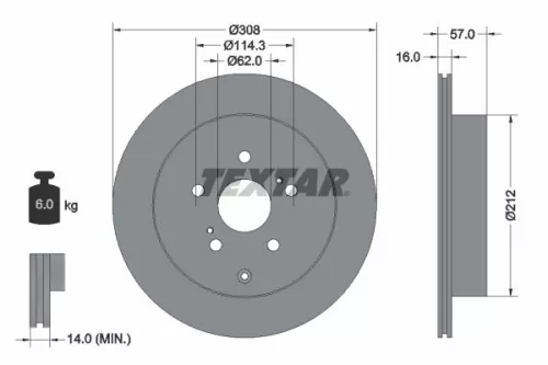 2x Textar Rear Vented Brake Discs Pair For Suzuki Grand Vitara Vitara Xl7