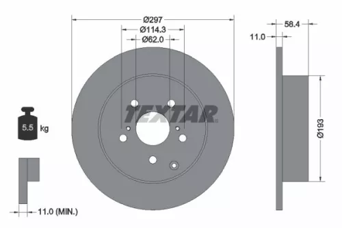 2x Textar Rear Solid Brake Discs Pair For Toyota Verso