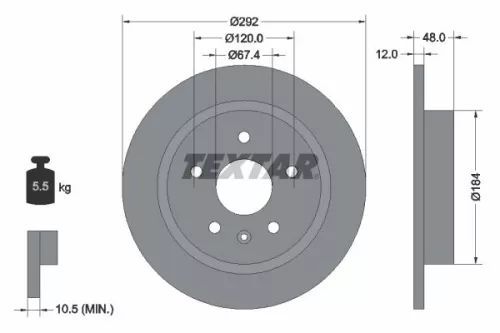 2x Textar Rear Solid Brake Discs Pair For Buick Buick (Sgm) Chevrolet Chevrolet 