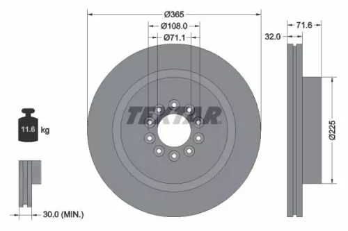 2x Textar Front Vented Brake Discs Pair For Jaguar S-type Xj
