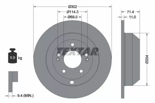 2x Textar Rear Solid Brake Discs Pair For Hyundai Hyundai (Beijing) Inokom Kia K