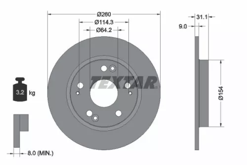 2x Textar Rear Solid Brake Discs Pair For Honda Honda (Gac) Cr-z Crider