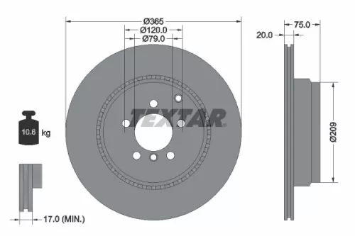 2x Textar Rear Vented Brake Discs Pair For Land Rover Range Rover