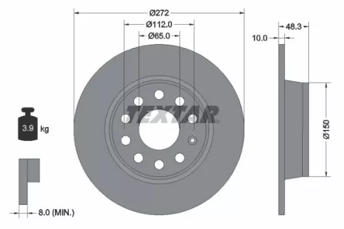 2x Textar Rear Solid Brake Discs Pair For Audi Audi (Faw) Cupra Ford Jetta Seat 