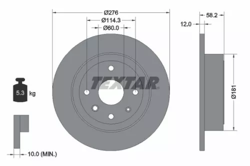 2x Textar Rear Solid Brake Discs Pair For Chevrolet Chevrolet (Sgm) Daewoo Holde