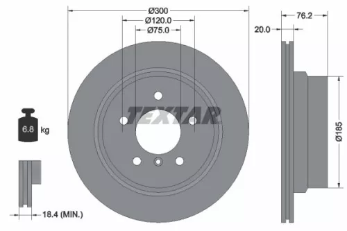 2x Textar Rear Vented Brake Discs Pair For Bmw 1 Series