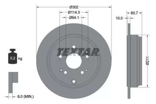 2x Textar Rear Solid Brake Discs Pair For Honda Cr-v