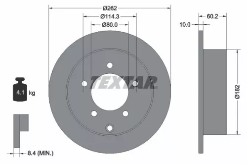 2x Textar Rear Solid Brake Discs Pair For Mitsubishi Mitsubishi (Soueast) Proton