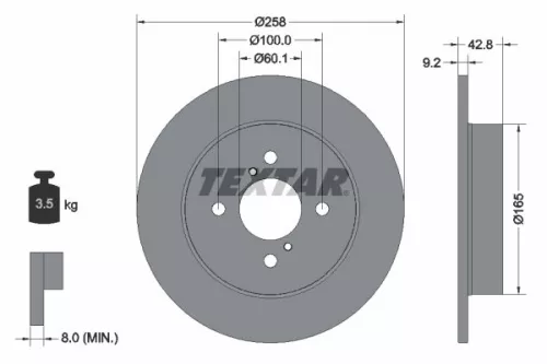 2x Textar Rear Solid Brake Discs Pair For Suzuki Ignis