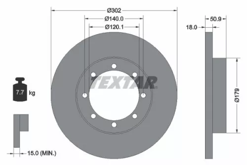 2x Textar Rear Solid Brake Discs Pair For Nissan Opel Renault Vauxhall Interstar