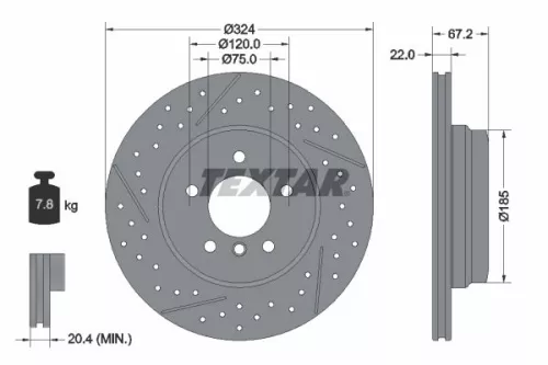 2x Textar Rear Drilled Dimples Brake Discs Pair For Bmw 3 Series