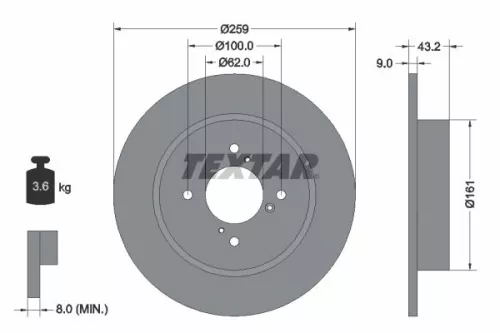 2x Textar Rear Solid Brake Discs Pair For Suzuki Swift