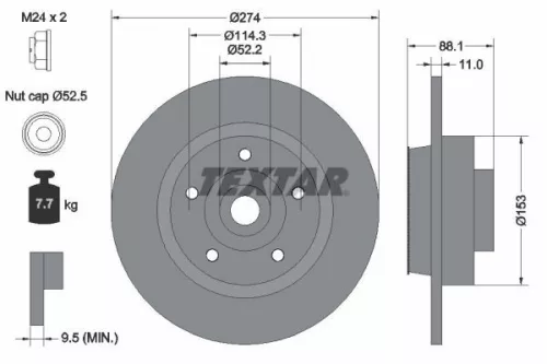 2x Textar Rear Solid Brake Discs Pair For Renault Samsung Grand Scénic Scénic Sm