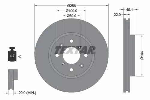 2x Textar Front Vented Brake Discs Pair For Suzuki Swift