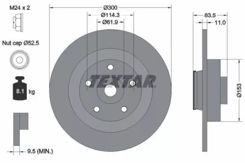2x Textar Rear Solid Brake Discs Pair For Renault Samsung Laguna Latitude Safran