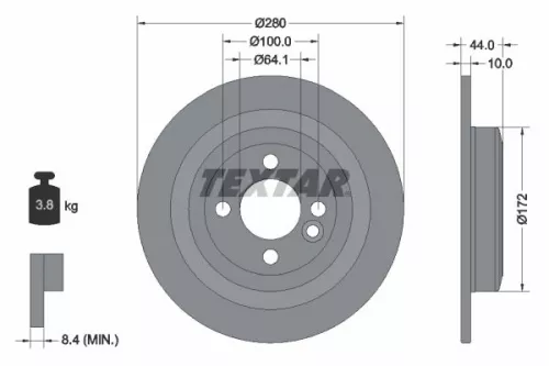 2x Textar Rear Solid Brake Discs Pair For Mini Mini Mini Clubman Mini Clubvan