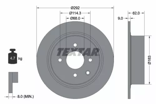 2x Textar Rear Solid Brake Discs Pair For Nissan Nissan (Dfac) Venucia Bluebird 