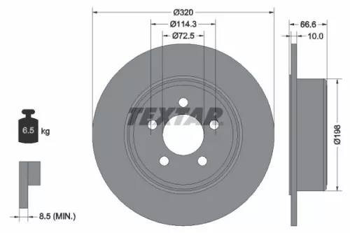 2x Textar Rear Solid Brake Discs Pair For Chrysler Dodge 300c Challenger Charger