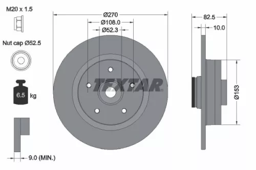 2x Textar Rear Solid Brake Discs Pair For Renault Megane Scénic