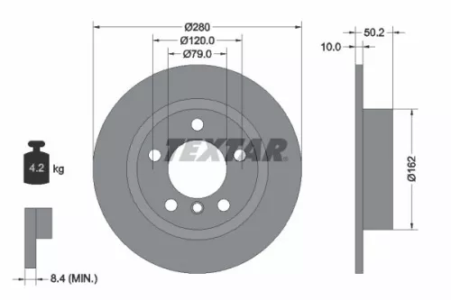 2x Textar Rear Solid Brake Discs Pair For Mini Mini Countryman Mini Paceman