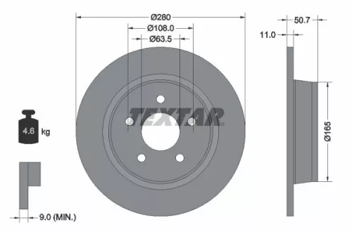 2x Textar Rear Solid Brake Discs Pair For Ford Ford (Changan) Ford Australia C-m