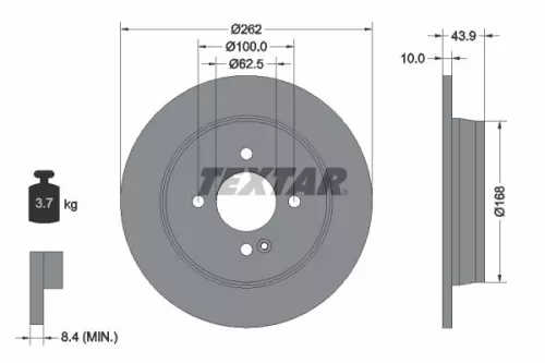 2x Textar Rear Solid Brake Discs Pair For Dodge Hyundai Hyundai (Beijing) Kia Ki