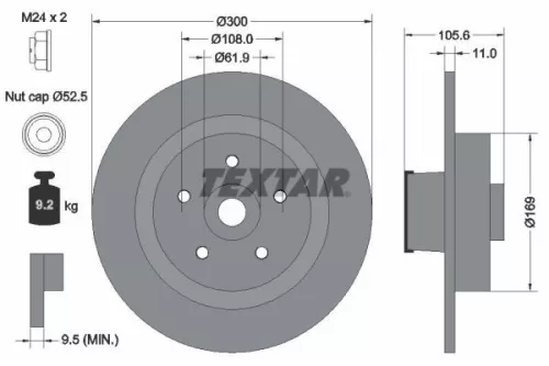 2x Textar Rear Solid Brake Discs Pair For Renault Clio Megane