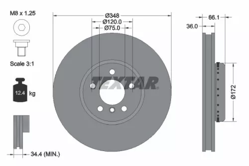 Textar Single Front Right Two-part Brake Disc Brake Disc For Bmw 5 6 7 Series      