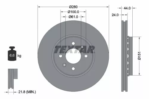 2x Textar Front Vented Brake Discs Pair For Dacia Renault Samsung Captur Clio Do