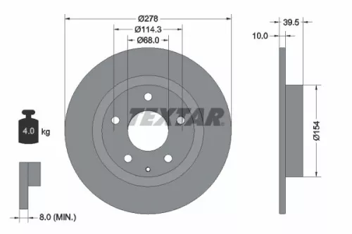 2x Textar Rear Solid Brake Discs Pair For Mazda Mazda (Faw) 6 6 Atenza Cx-4