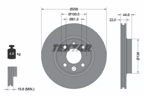 2x Textar Front Vented Brake Discs Pair For Dacia Lada Renault Smart Clio Forfou