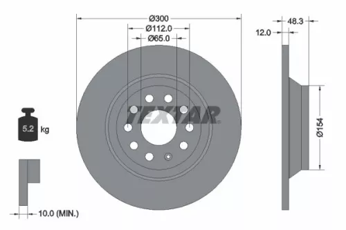 2x Textar Rear Solid Brake Discs Pair For Audi Audi (Faw) Cupra Ford Mg Mg (Saic