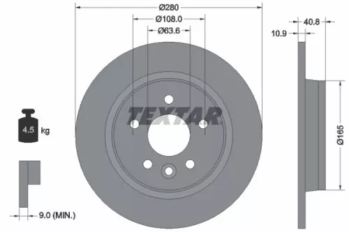 2x Textar Rear Solid Brake Discs Pair For Ford Ford Australia Volvo Volvo (Chang