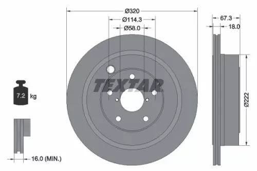 2x Textar Rear Vented Brake Discs Pair For Subaru Tribeca