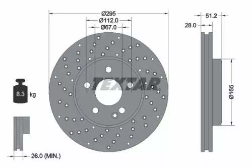 2x Textar Front Perforated Brake Discs Pair For Mercedes A-class B-class Cla Gla