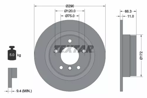 2x Textar Rear Solid Brake Discs Pair For Bmw 1 2 Series