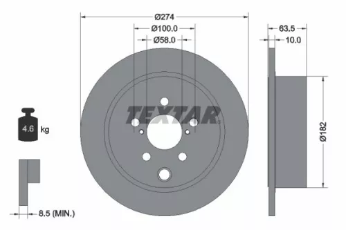 2x Textar Rear Solid Brake Discs Pair For Subaru Forester Impreza Xv